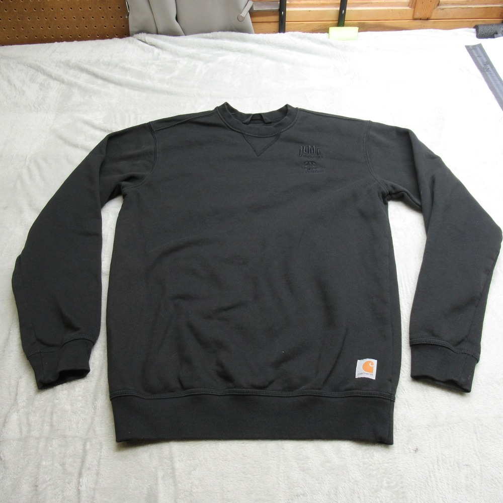 Carhartt Sweatshirt Mens Small Black Loose Fit Marquette Crewneck Pullover K124